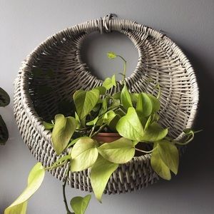 Large Hanging Wicker Basket